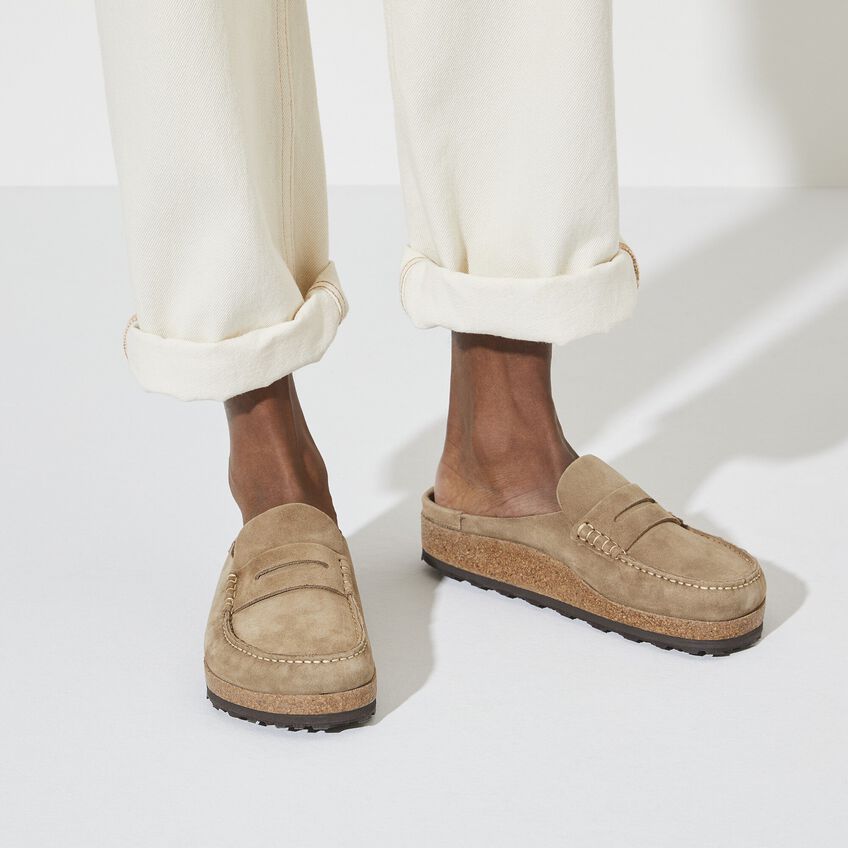 Birkenstock Naples Taupe,suede Leather-calz.s Uomo