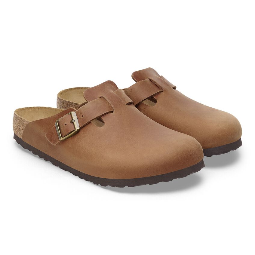 Birkenstock Boston Cognac,oiled Leather-calz.s Uomo