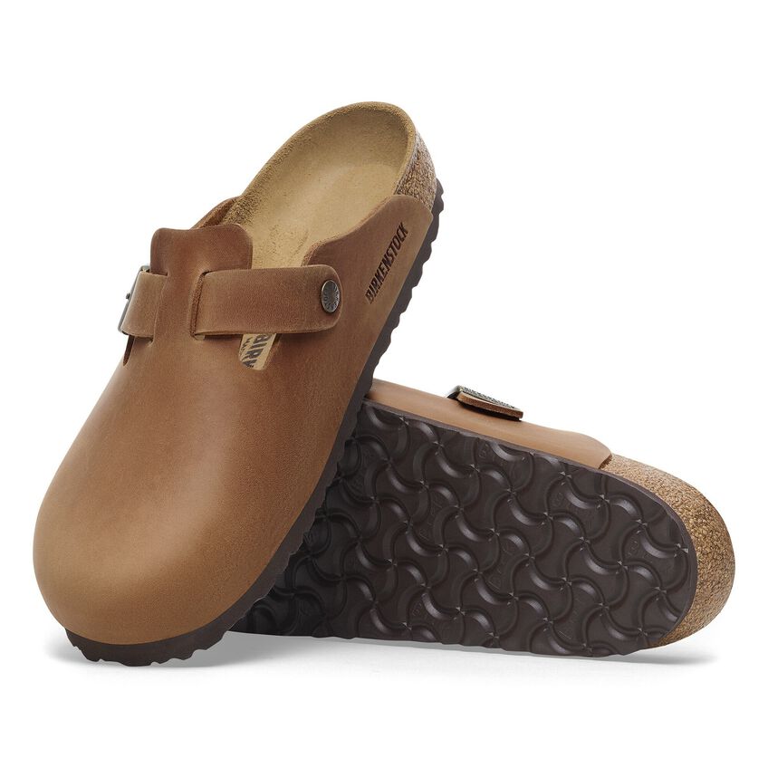 Birkenstock Boston Cognac,oiled Leather-calz.s Uomo