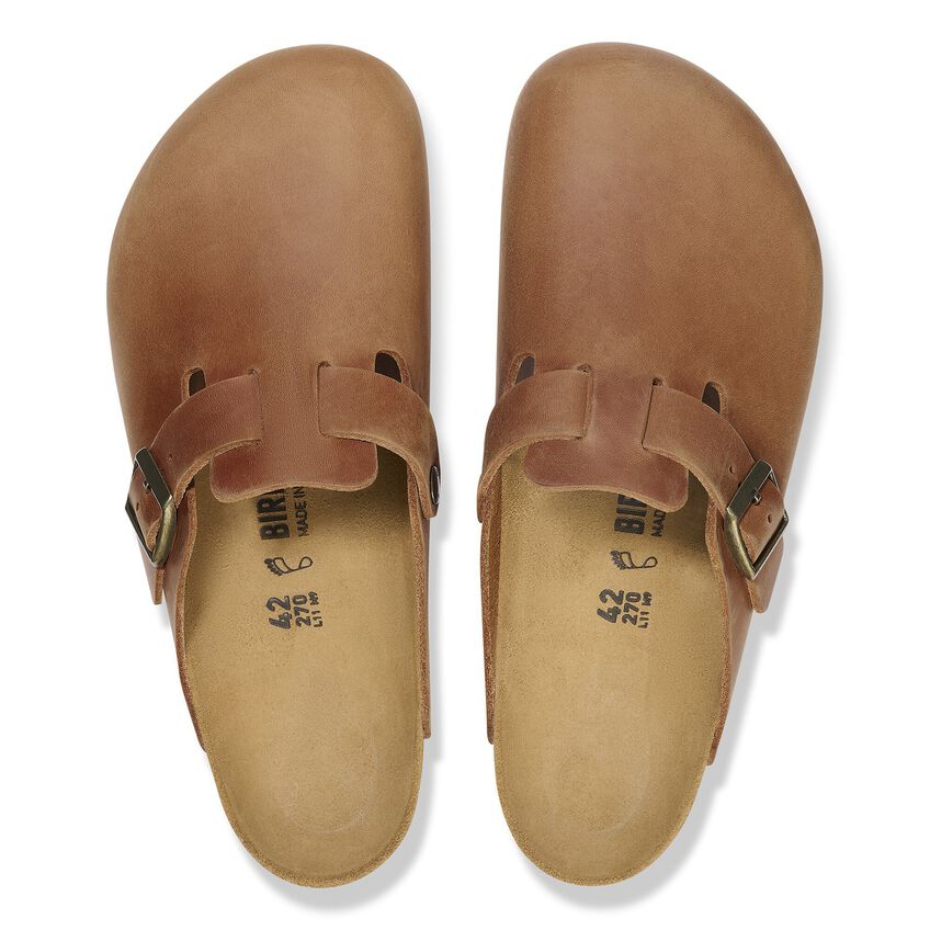 Birkenstock Boston Cognac,oiled Leather-calz.s Uomo