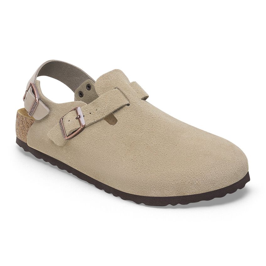 Birkenstock Tokio Taupe,suede Leather -calz.s Uomo