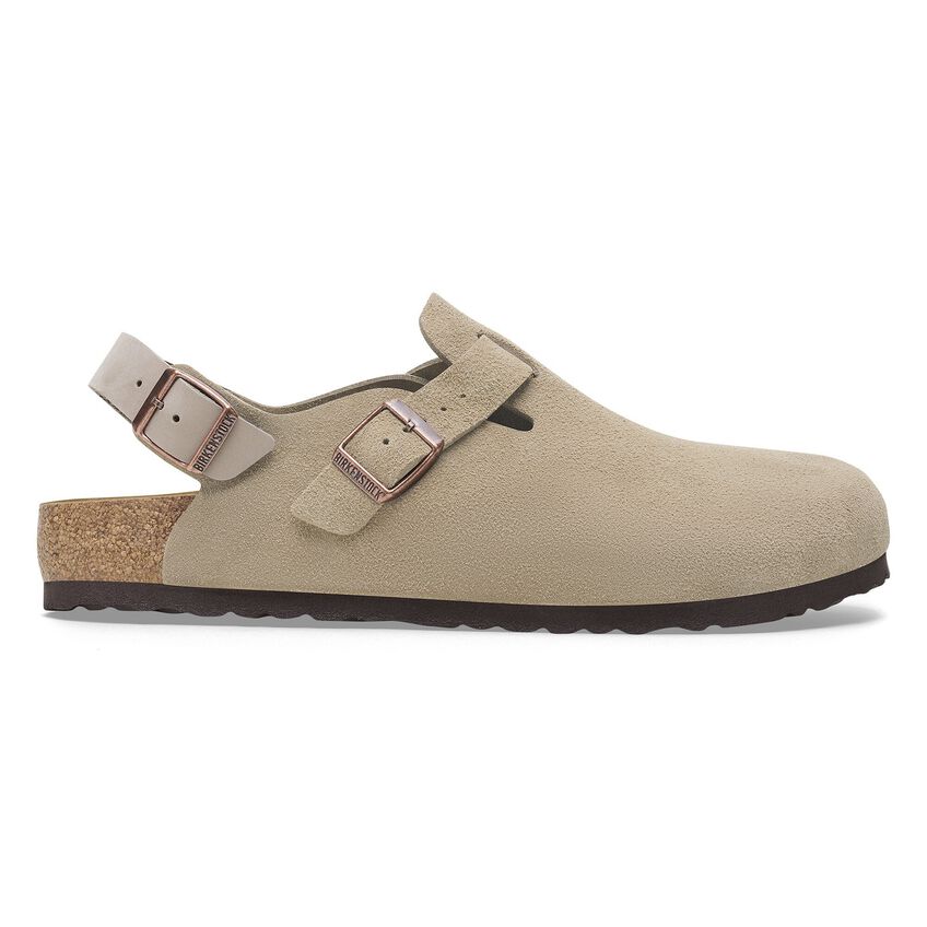 Birkenstock Tokio Taupe,suede Leather -calz.s Uomo