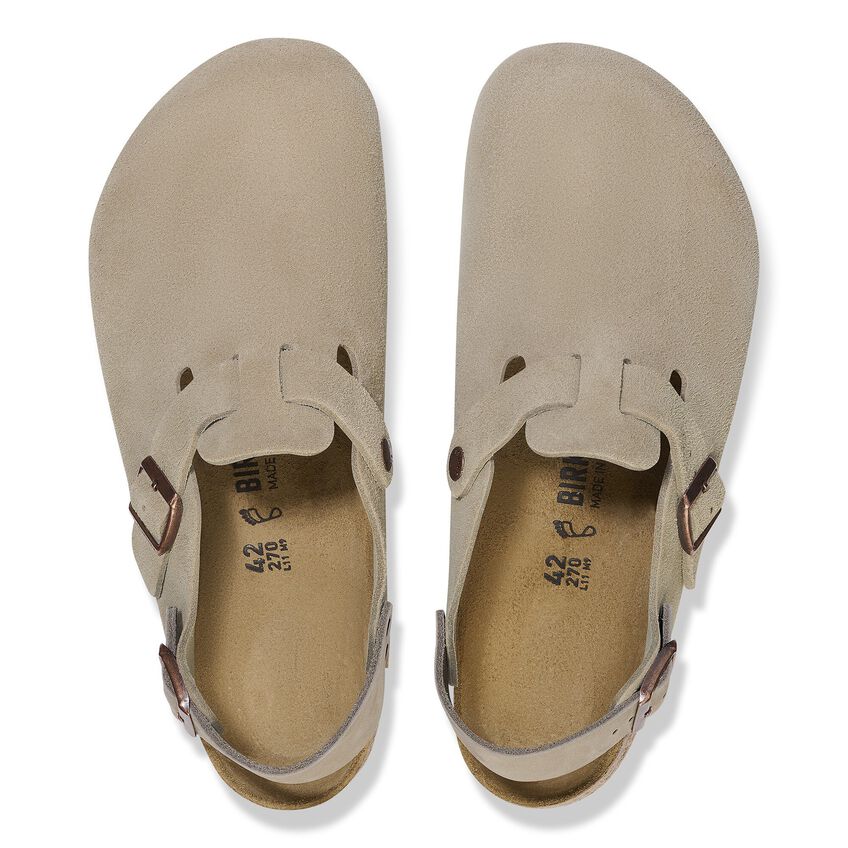 Birkenstock Tokio Taupe,suede Leather -calz.s Uomo