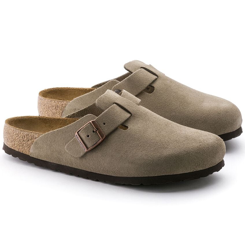 Birkenstock Boston Taupe,suede Leather Uomo