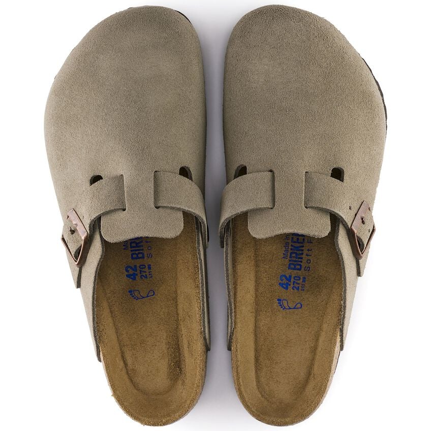 Birkenstock Boston Taupe,suede Leather Uomo