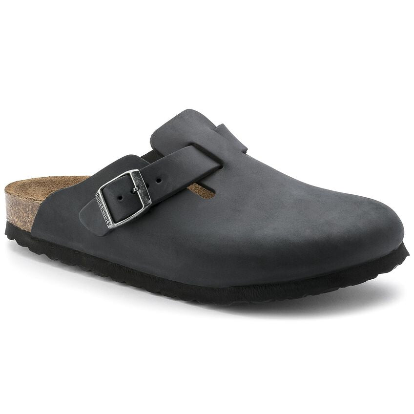 Birkenstock Boston Black,suede Leather-calz.s Uomo