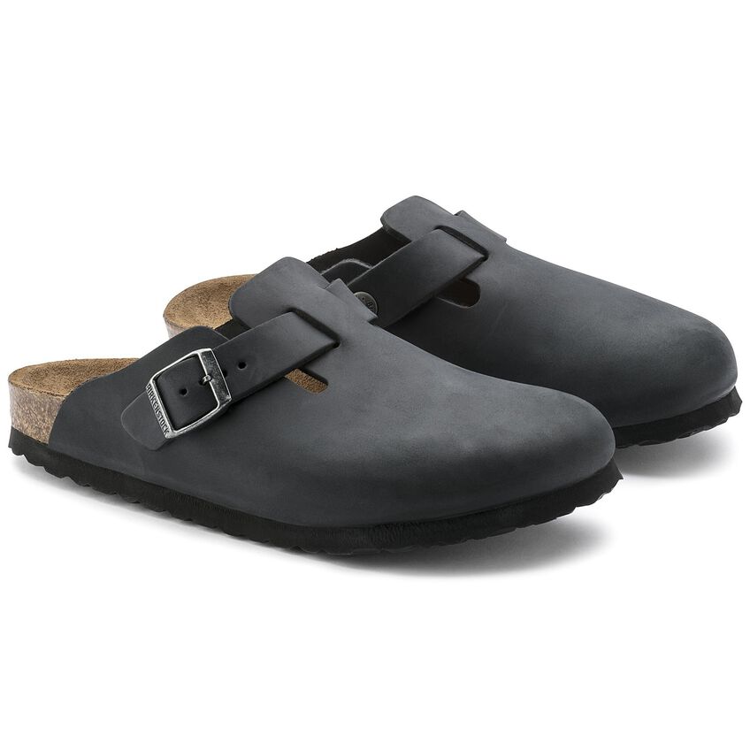 Birkenstock Boston Black,suede Leather-calz.s Uomo