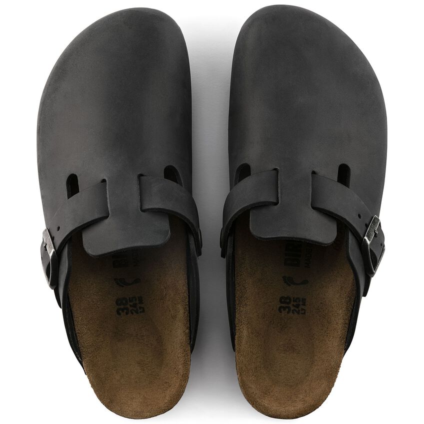 Birkenstock Boston Black,suede Leather-calz.s Uomo