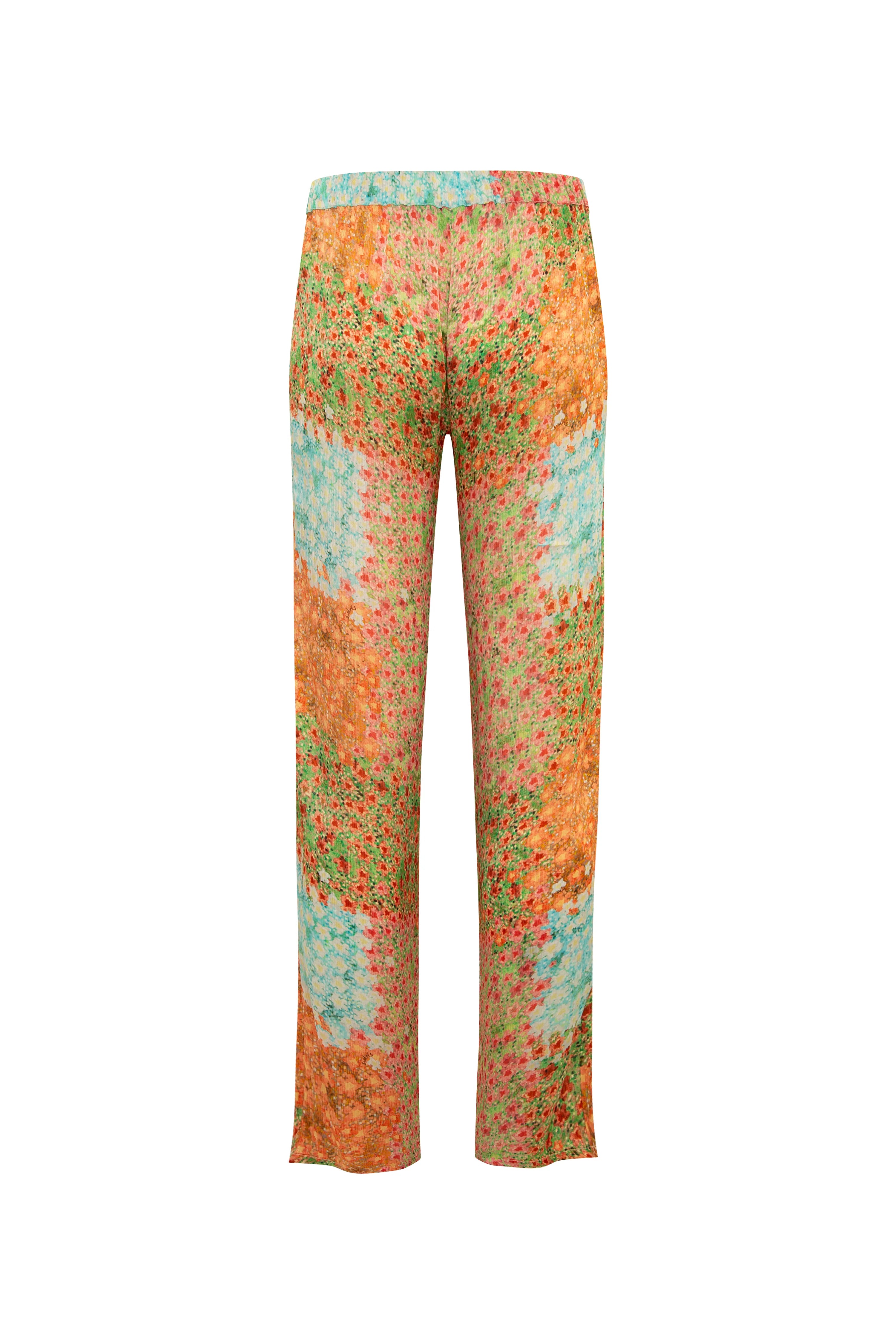 Siedres Sole Floral Printed Flared Wide-leg Crinkled Pants Donna - 4
