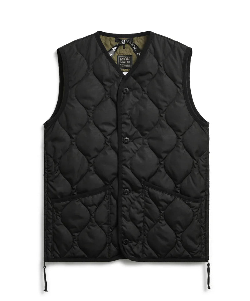 Taion Military Button V Ncek Down Vest Uomo