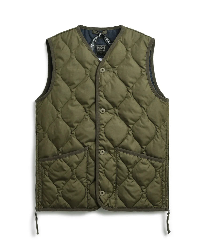 Taion Military Button V Ncek Down Vest Uomo