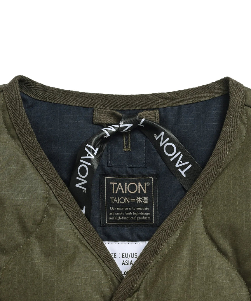 Taion Military Zip V Neck Down Vest Uomo