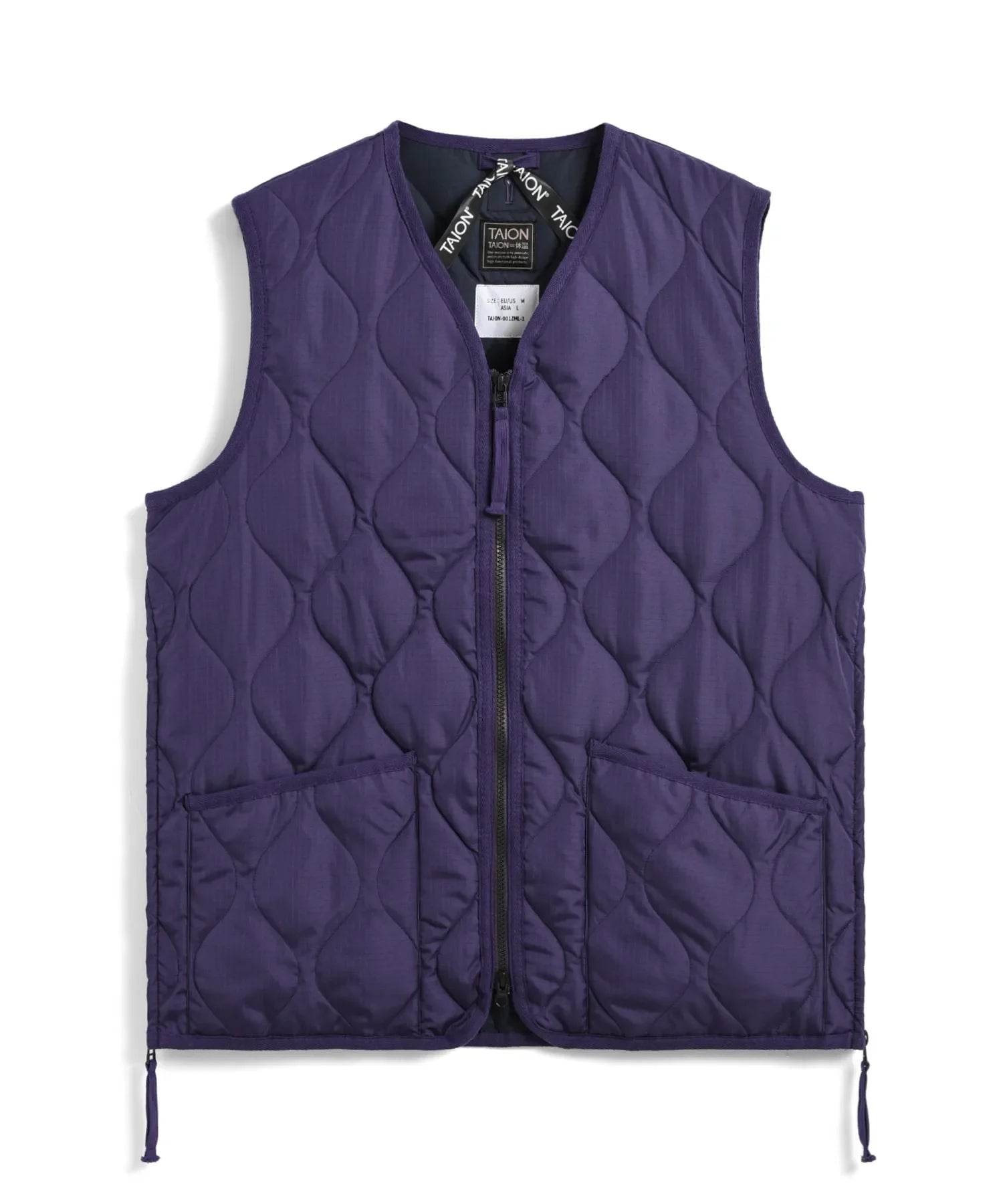 Taion Military Zip V Neck Down Vest Uomo