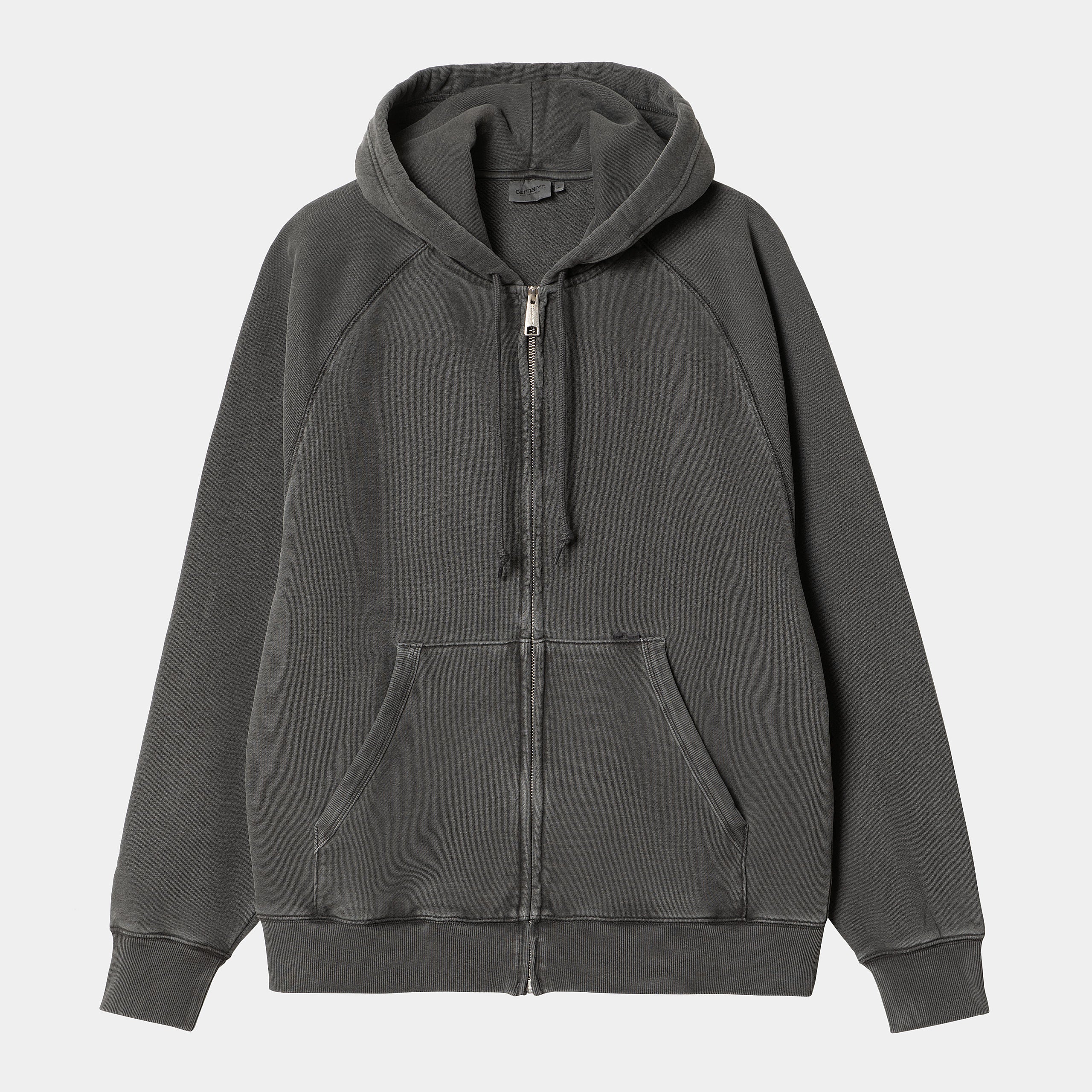 Men's Carhartt Wip Hooded Taos Jacket Cotton Sweat, 480 G/m² Flint Garment Dyed