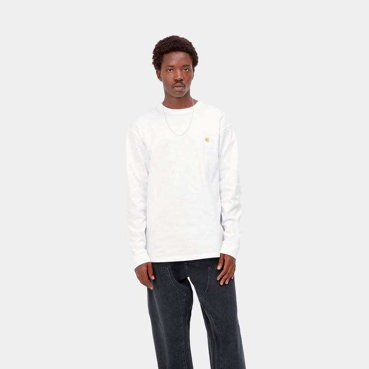 Carhartt Wip L/s Chase T-shirt Cotton Combed Single Jersey Uomo
