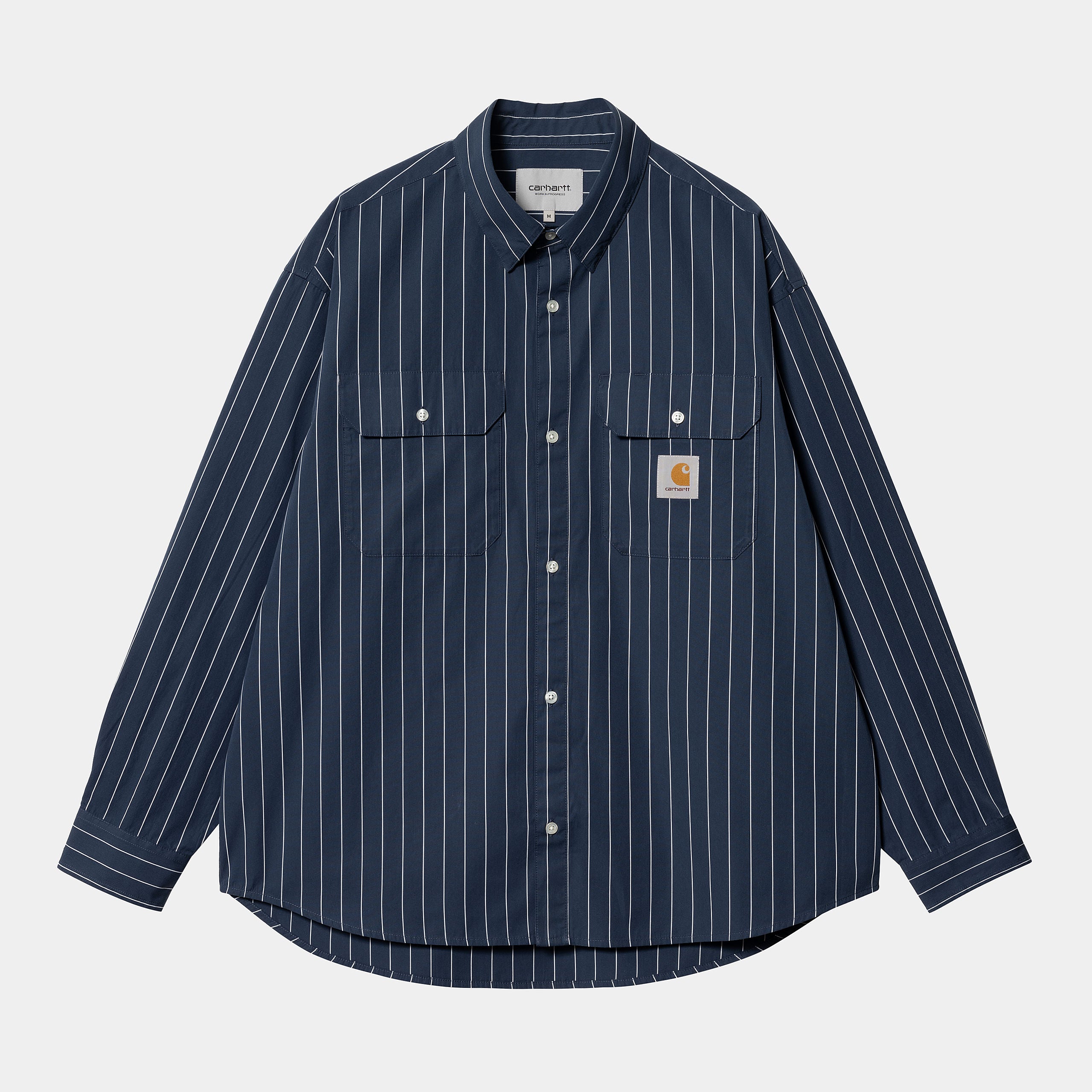 Carhartt Wip L/s Orlean Shirt Cotton Poplin, 3.9 Oz Orlean Stripe, Blue / White --- Uomo - 4