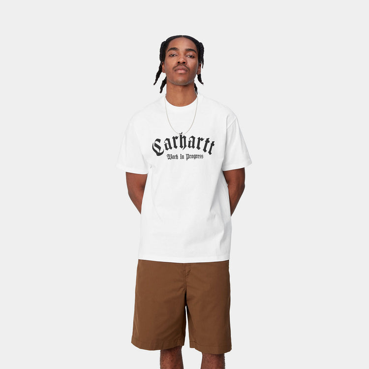 Carhartt Wip S/s Onyx T-shirt Organic Cotton Single Jersey, 210 G/m² White / Black -- Uomo