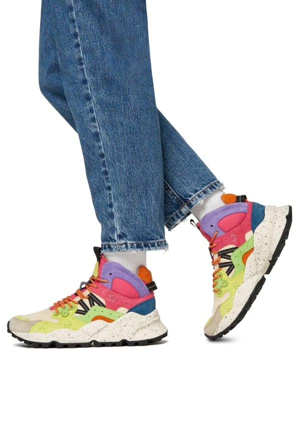 Flower Mountain Yamano 3 Mid Woman Suede/nylon Beige-lime Donna - 2