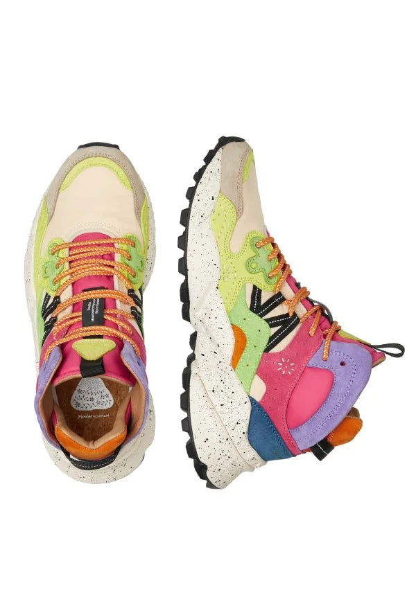 Flower Mountain Yamano 3 Mid Woman Suede/nylon Beige-lime Donna - 3